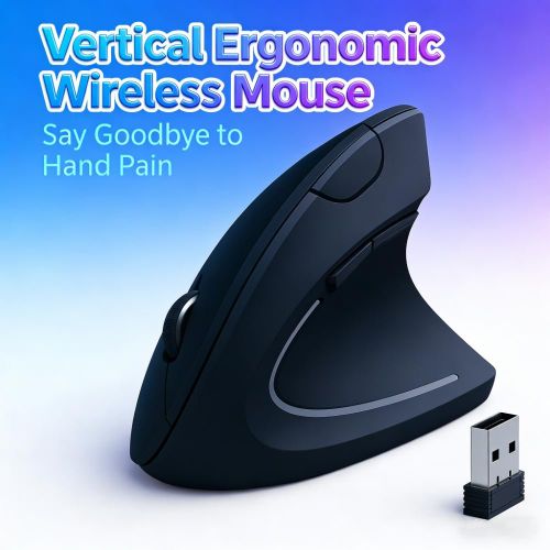 addigoes Vertical Mouse, Right Handed 2.4GHzWireless